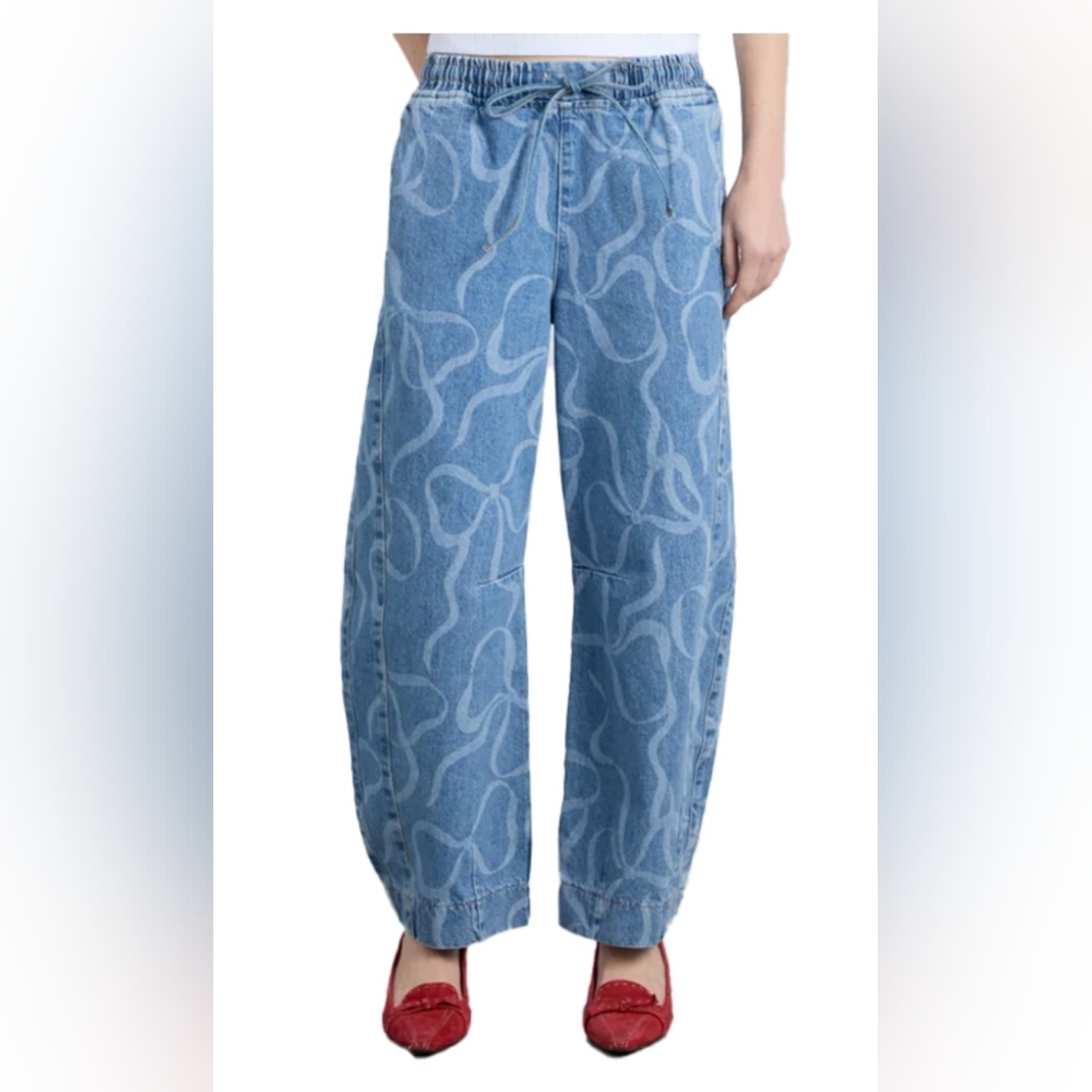 Stylish Blue Patterned‎ Boyfriend Jeans